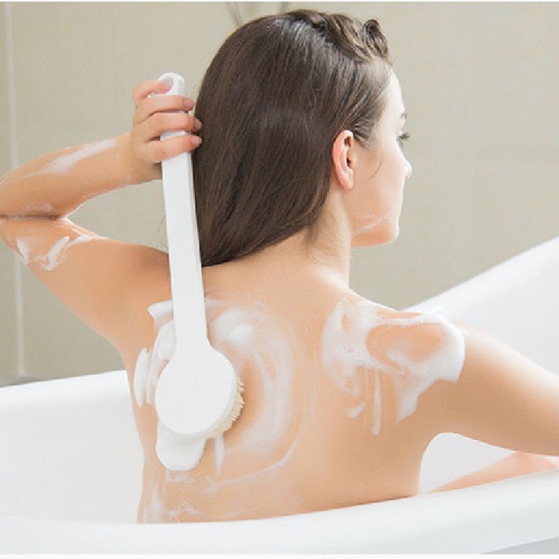 Cây bàn chải cọ lưng chà lưng Nhật Bản cao cấp Muji có hộp giúp masage tẩy da chết chất liệu lông mềm
