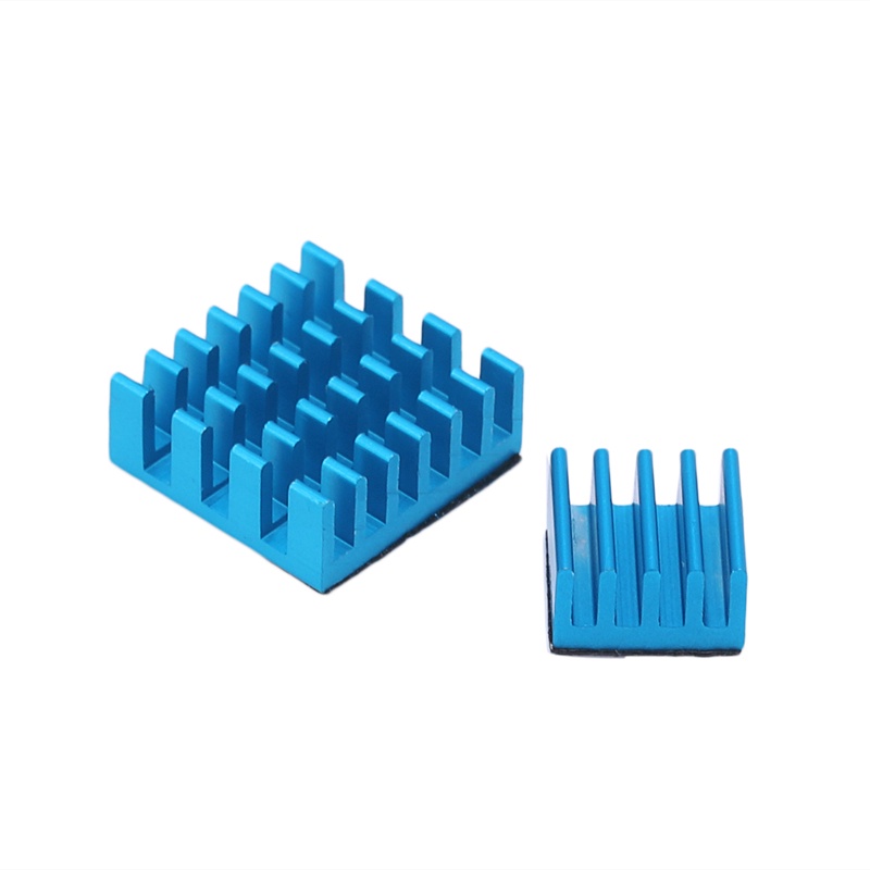 Set 2 Bộ Tản Nhiệt Làm Mát Bằng Nhôm Màu Xanh Dương Cho Raspberry Pi 2 3 Model B Rpi B +