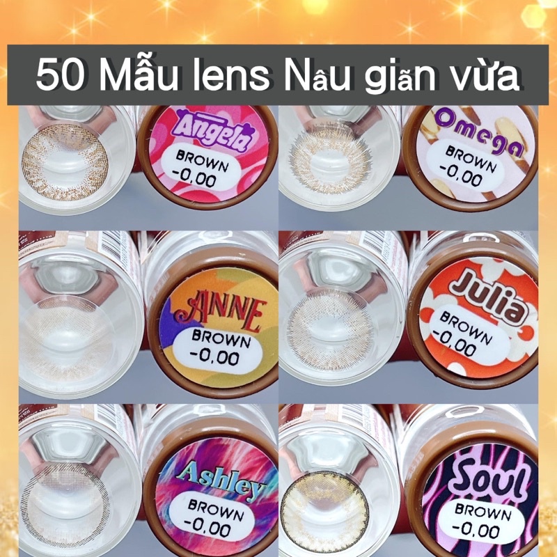 50 mẫu lens nâu không độ hot hit size vừa 14,5mm (album2)