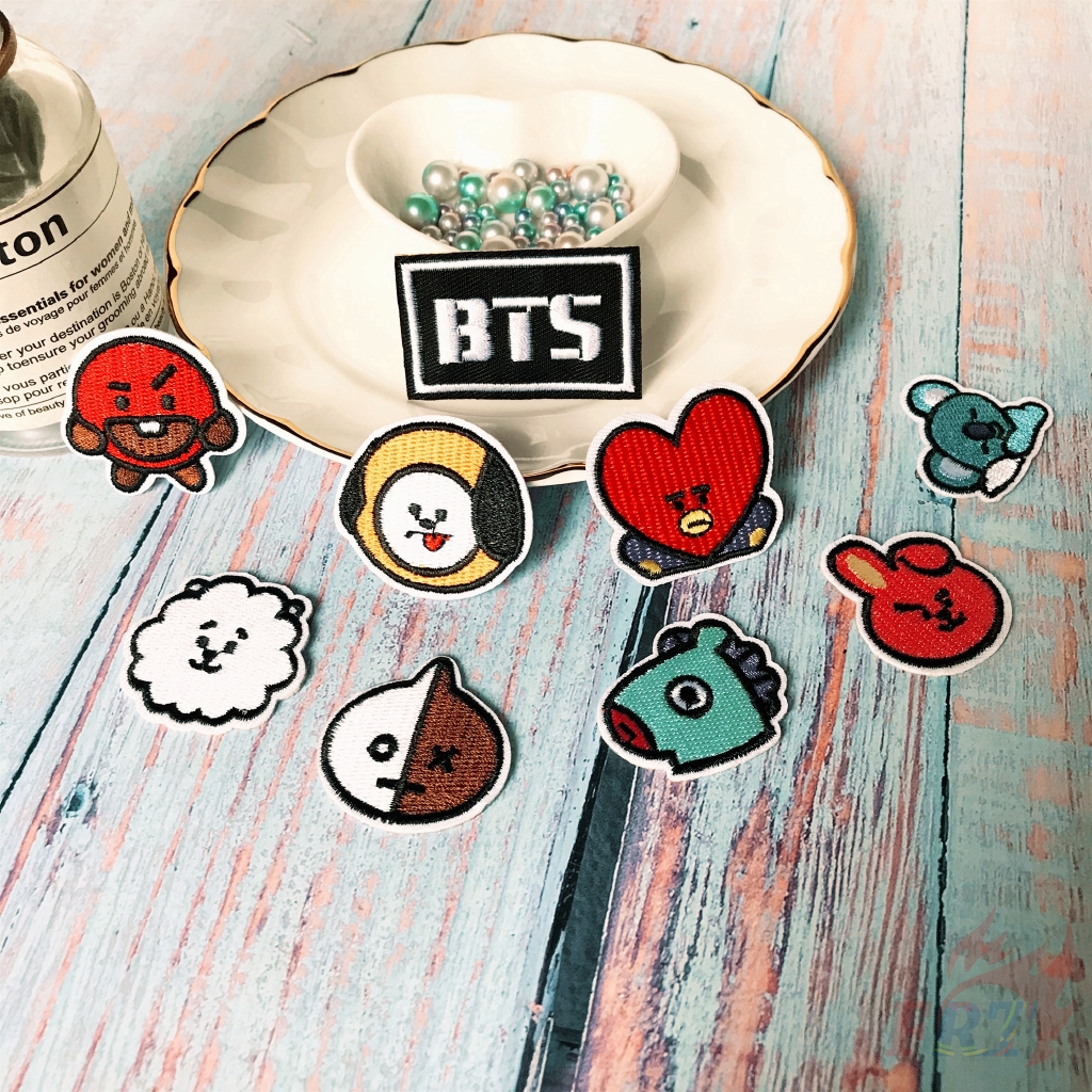 Miếng Vá Ủi Thêu Họa Tiết BTS BT21 Hoạt Hình Tùy Chọn