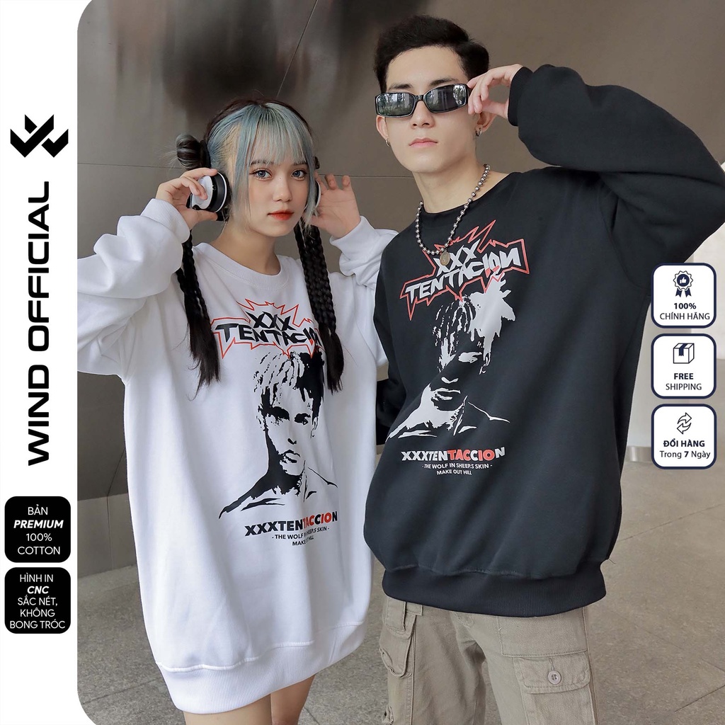 Áo sweater form rộng WIND unisex XXX oversize tay dài thời trang nam nữ