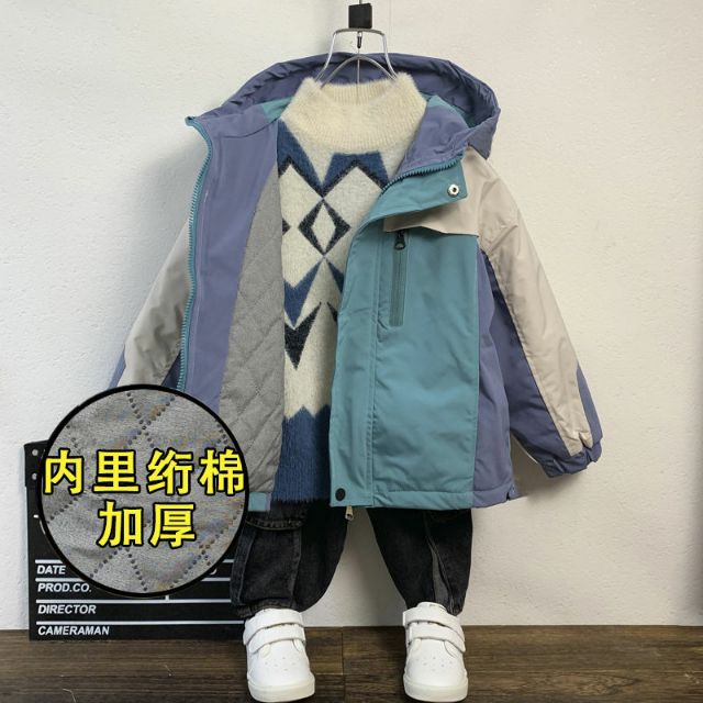 Áo khoác kaki lót nỉ bông ấm nhẹ, cá tính cho bé trai