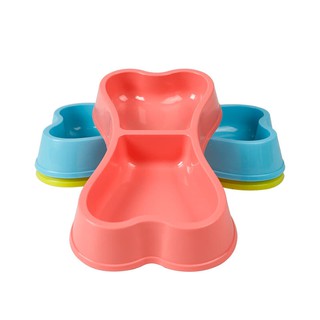 Bát đôi hình xương cho chó mèo