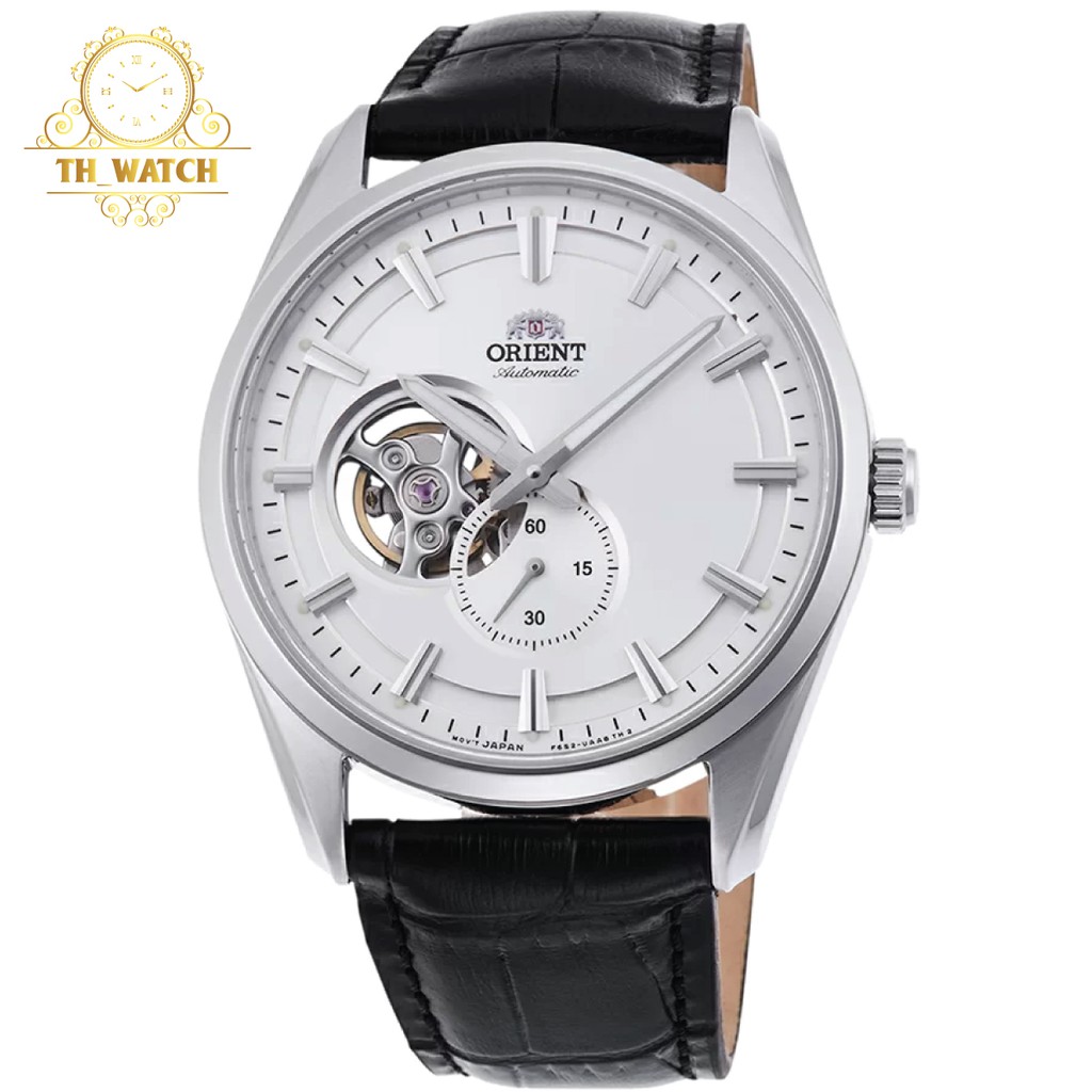 Đồng hồ Nam Orient cơ tự động hở tim, mặt trắng, dây da, kính shapphire RA-AR0004S10B