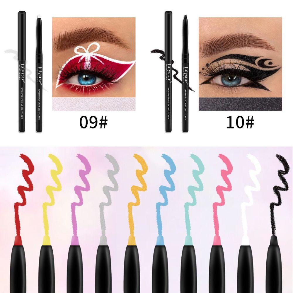 QQMALL Set Bút Kẻ Mắt Dạng Gel Màu Lì Trang Điểm Chuyên Nghiệp Dành Cho Nữ