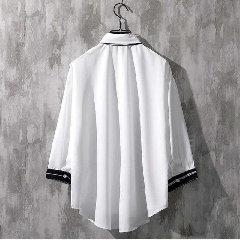 Áo sơ mi dài tay phong cách nhật hàn kèm cà vạt/ áo thun dành cho nam