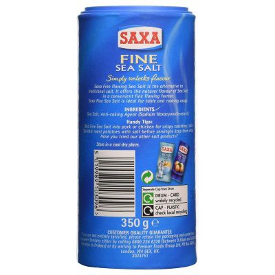 Bộ 2 hộp muối ăn Saxa Coarse Sea Salt - Nhập khẩu chính hãng 350g