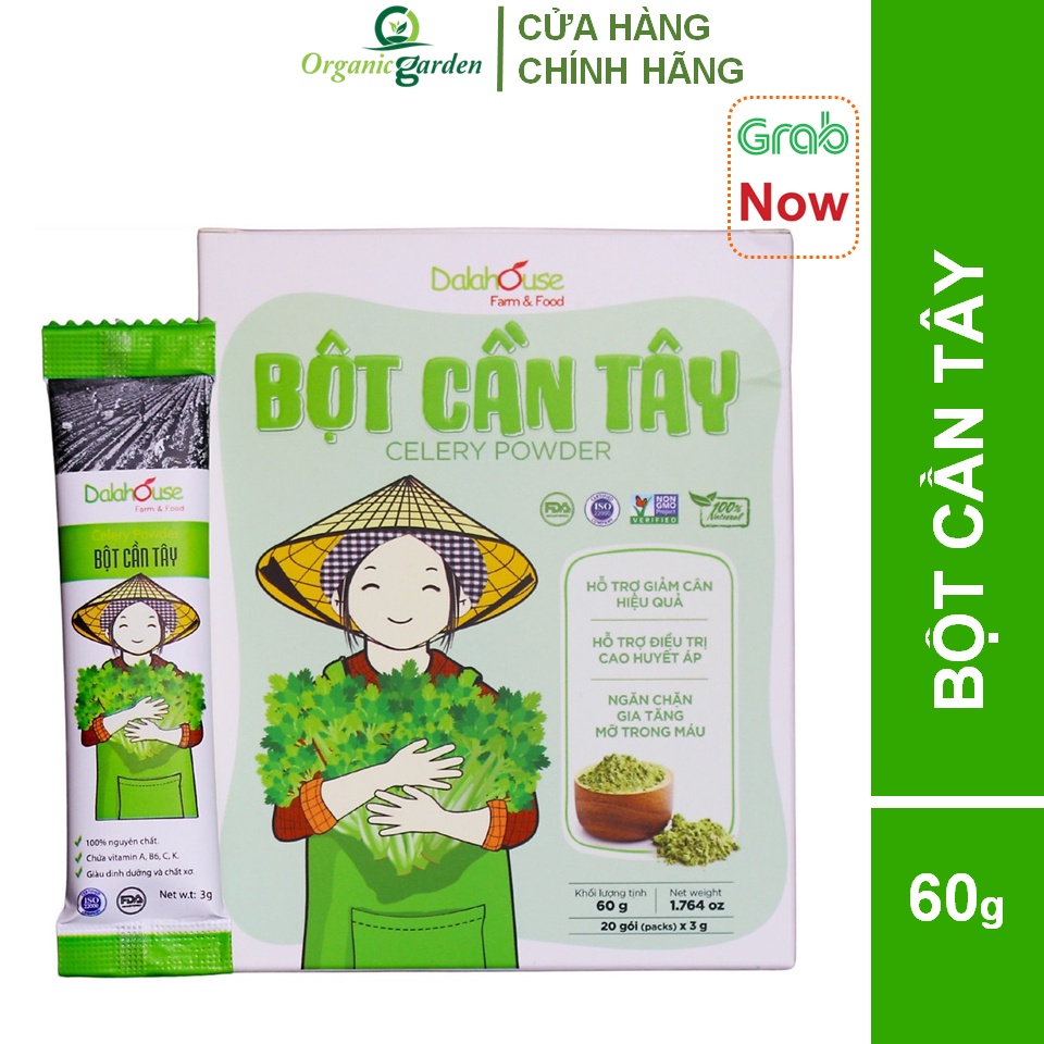 Bột Cần Tây Dalahouse Hộp 60g  - Nguyên chất sấy lạnh