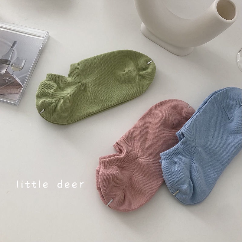 Vớ Thuyền Mỏng Cổ Thấp Màu Sắc Kẹo Ngọt Thời Trang Xuân Hè Phong Cách Nhật Bản Cho Nữ