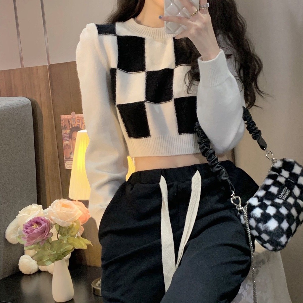 Áo sweater tay dài dáng rộng thiết kế mới thời trang phong cách Hàn Quốc cho nữ