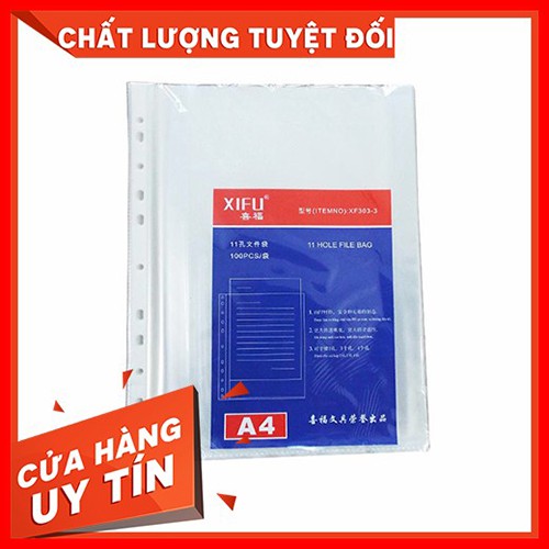 Bìa Lỗ A4 4 Lạng - 100 cái KMV Mart