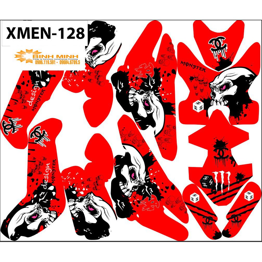 tem trùm xe điện xmen 128