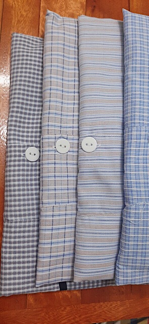 Pijama nam, bộ ngủ nam trung niên chất vải kate kẻ, mát [ẢNH THẬT]