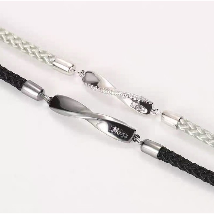 [Coisíní] S925 Siliver Mobius  Bracelet High Quality Milan Rope For Couple Braided Hand Rope Gift For Boyfriend And Girlfriend