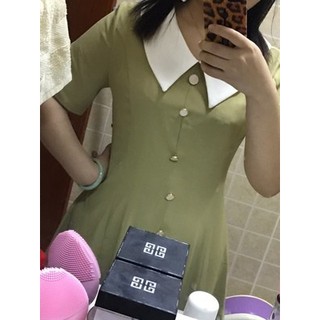 Đầm tiểu thư ngắn NQC004 NV lụa Hàn (Kèm ảnh thật feedback)