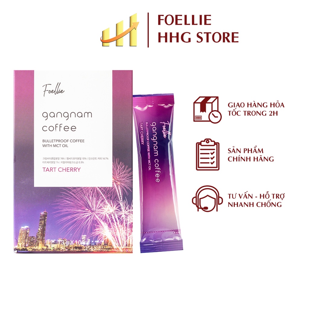 Cafe giảm cân Foellie Gangnam Coffee hương Tart Cherry 77 Kcal cân bằng độ chua
