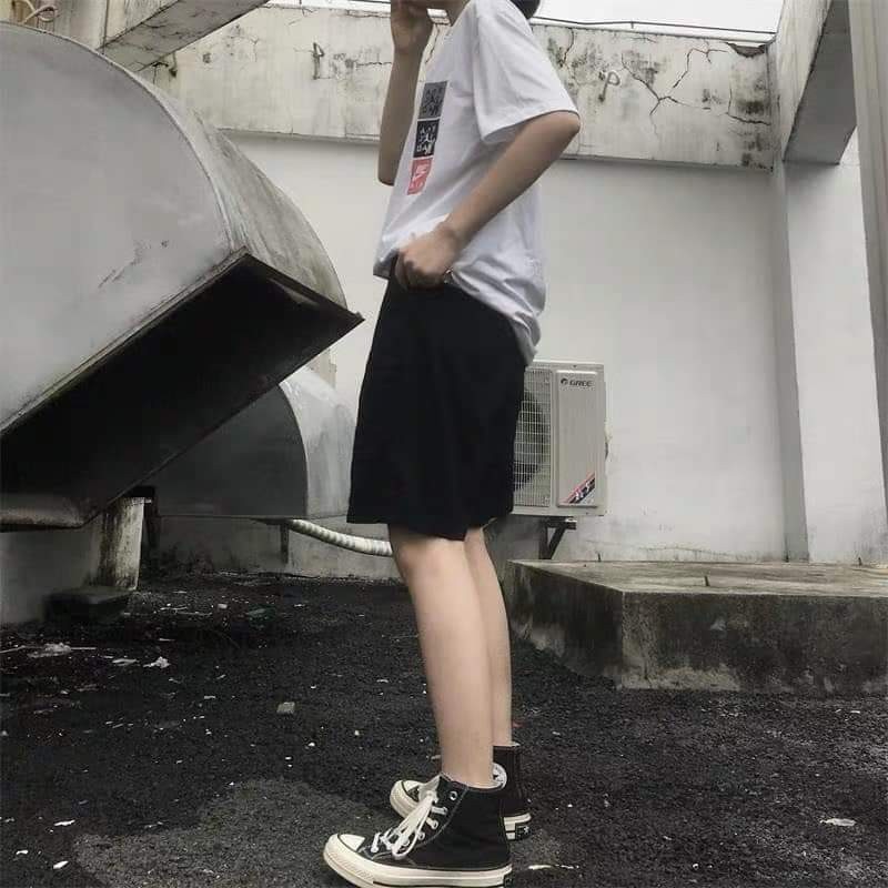 [ẢNH THẬT CUỐI] Quần short nam nữ hai màu WHITE - BLACK kiểu dáng cạp chun có TÚI trước | BigBuy360 - bigbuy360.vn