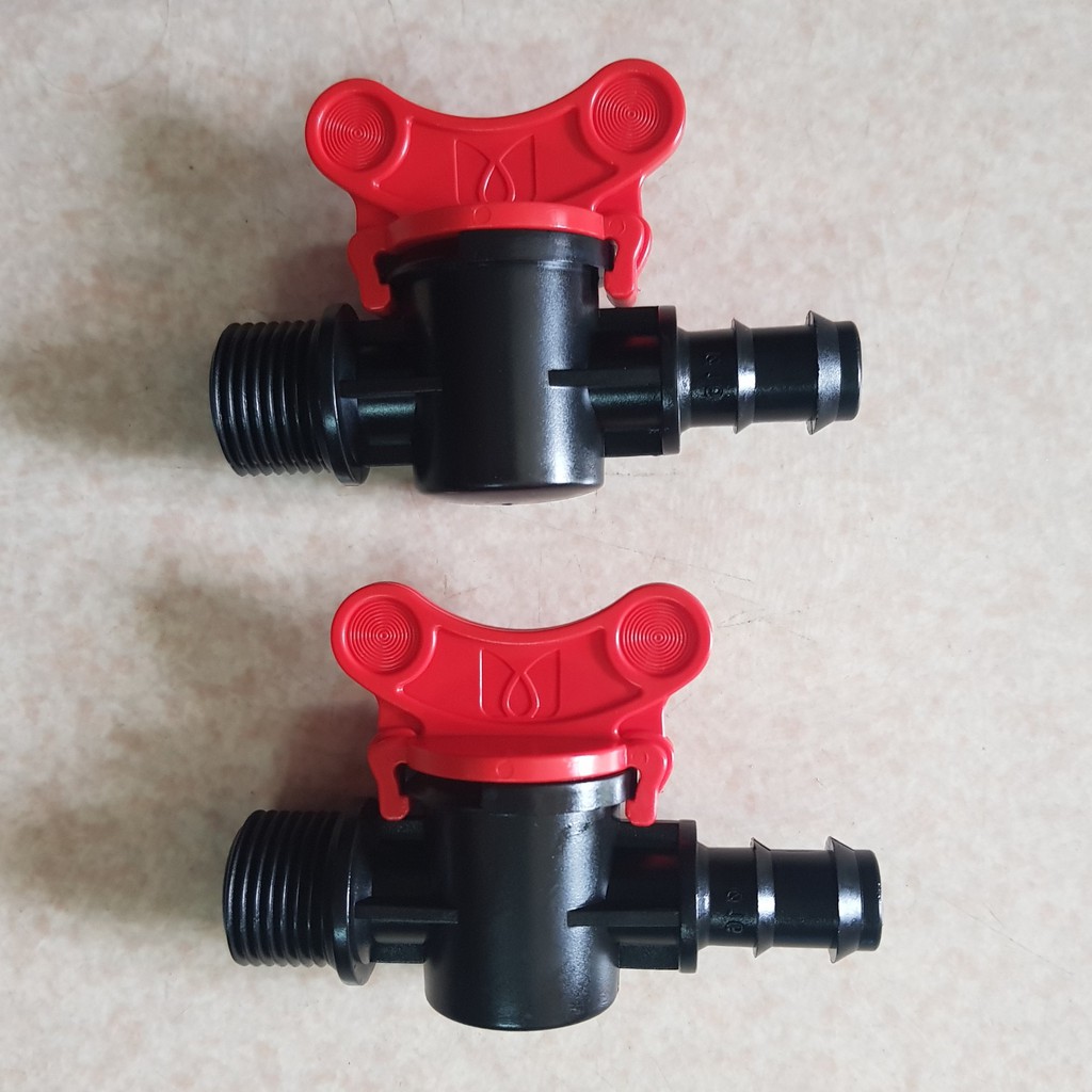Van ren ngoài 21/27mm, 1 đầu gài ra ống LDPE 16-20-25mm