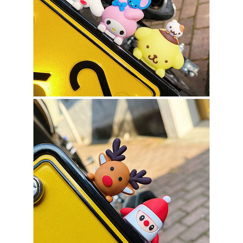2023 Hoạt hình Búp Bê Nhỏ Dễ Thương Trang Trí Biển Số Xe Hơi xe máy