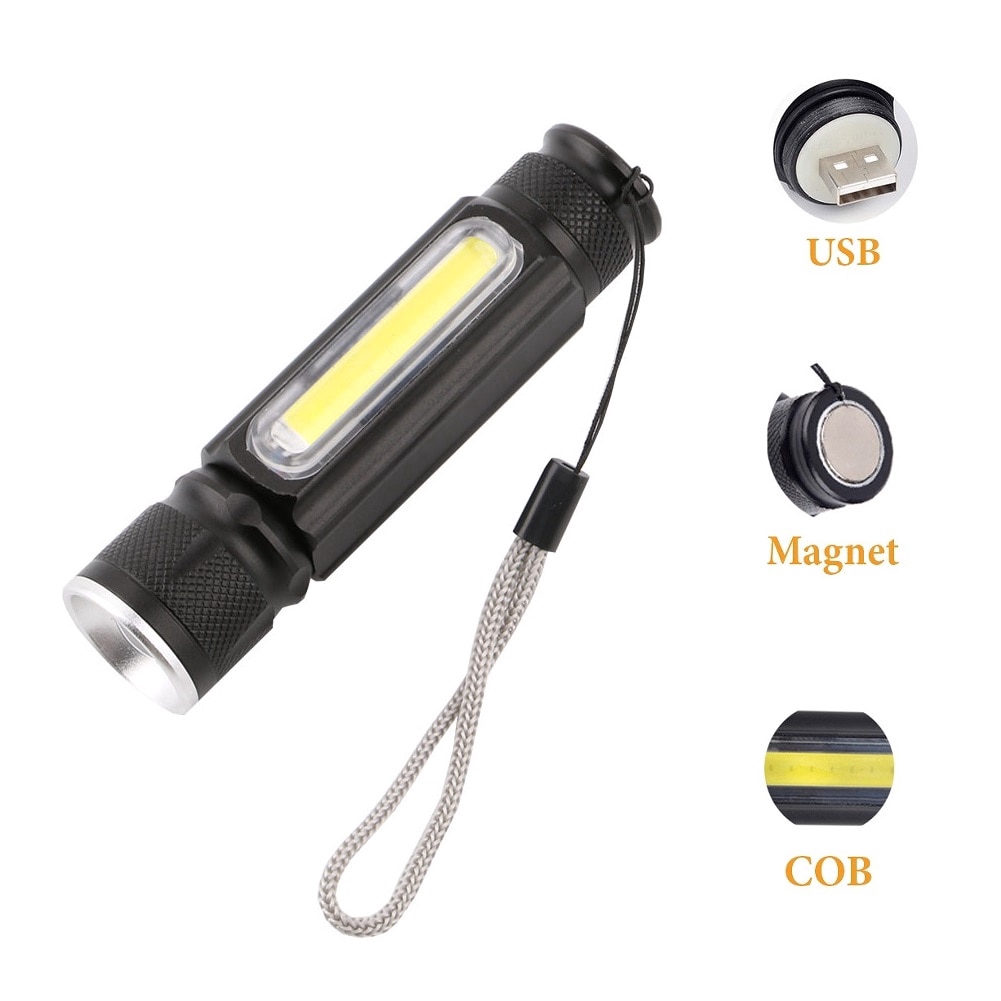 Đèn pin sạc USB dùng cho cắm trại chất lượng cao tiện dụng