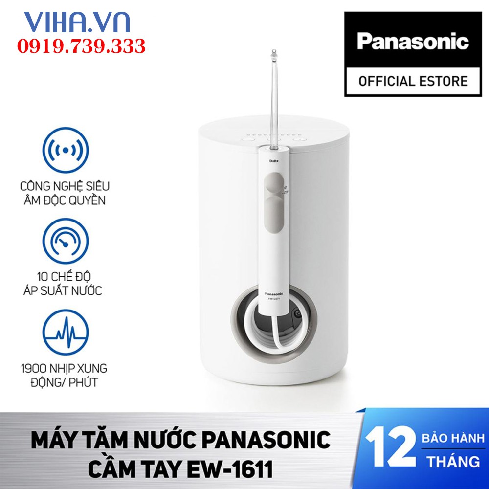 Máy Tăm Nước Cầm Tay Panasonic Công Nghệ Siêu Âm EW1611 - Bảo Hành 12 Tháng - Hàng Chính Hãng