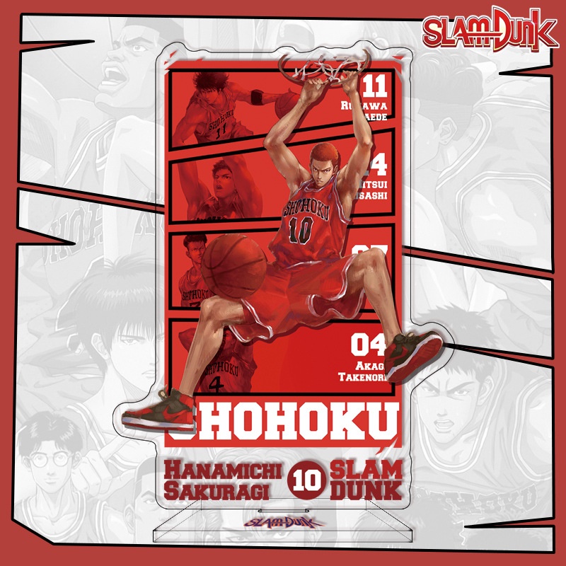 Mô hình standee Slam Dunk Cao thủ bóng rổ mica acrylic anime chibi trưng bày góc làm việc