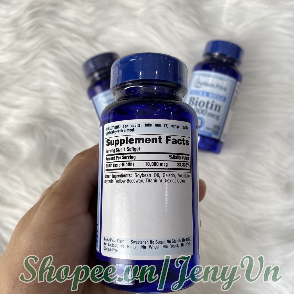 Viên uống làm đẹp tóc và da Biotin 10000mcg Ultra Mega Puritan's Pride 50v
