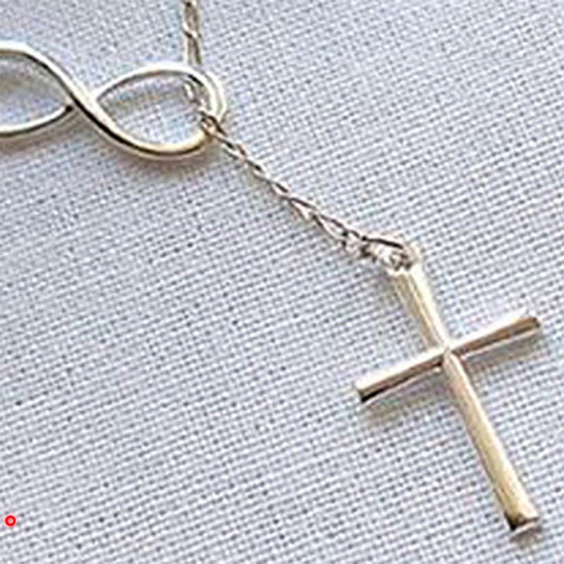 Vòng cổ mặt hình thánh giá và hình số 8 phong cách đơn giản cho nữ