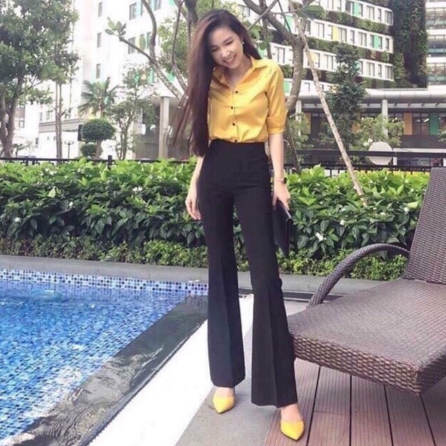 QUẦN VẢI LOE TÔN DÁNG MS13281