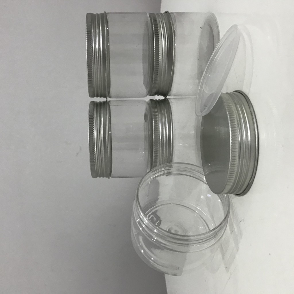 10 HỦ NHỰA NẮP NHÔM 100GR - BỘ 10 HỦ NHỰA TRÒN NẮP NHÔM THIẾC 100GR CÓ NẮP LÓT - 10 HỦ PET 100GR đựng Mỹ phẩm