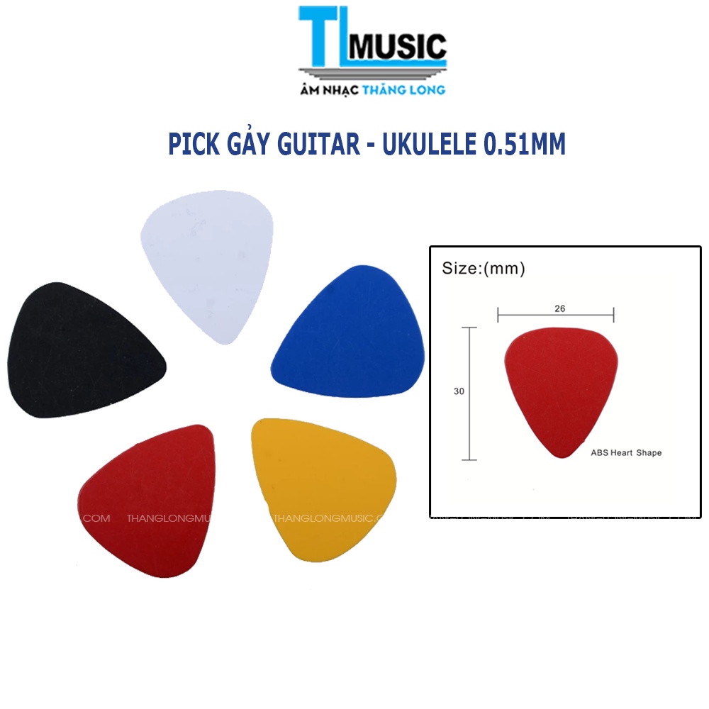 Combo 3 pick gảy (móng gảy) guitar-ukulee 0,51MM