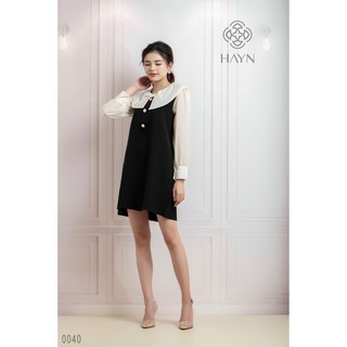 Đầm Đen Phối Tay Voan Nude