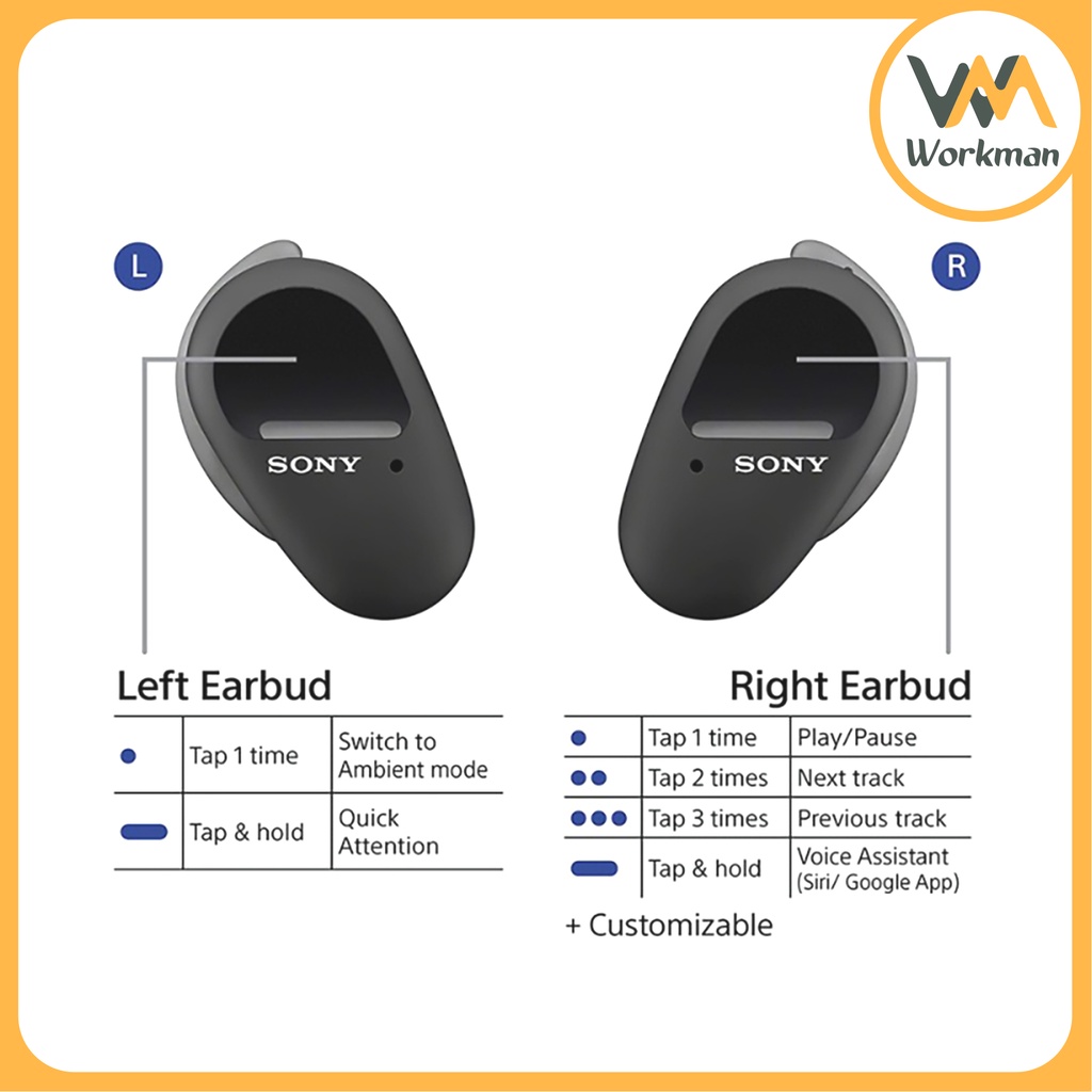 Tai Nghe Không Dây Thể Thao Chống Ồn Sony SW-SP800N - Kết Nối Bluetooth - Bass Mạnh - Chống nước IPS5 - HÀNG CHÍNH HÃNG