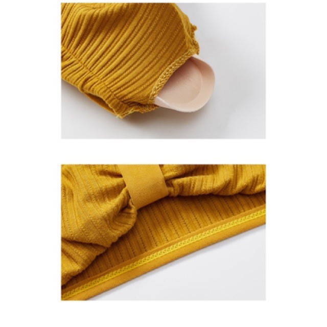 Áo Lót Bra Nữ Cotton Tăm LYMIA Thắt Nơ Điệu Có Đệm Không Gọng BR32