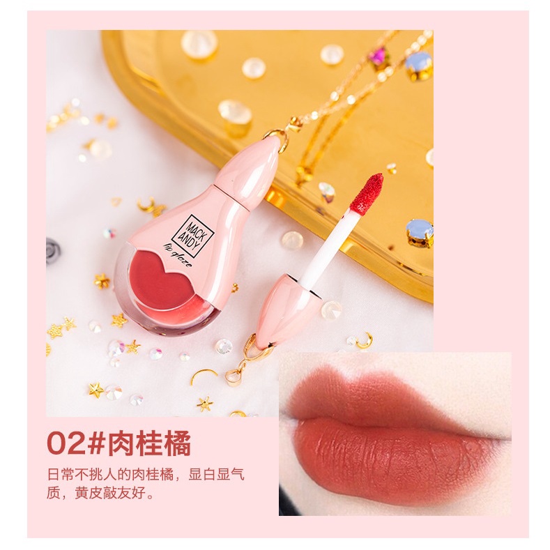 Son Kem Lì MACK ANDY Air Lip Glaze MK117 Thiết Kế Dây Chuyền Dễ Thương