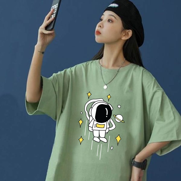 Áo phông phi hành gia, Áo thun cotton co dãn in hình chắc nét cho cả nam nữ