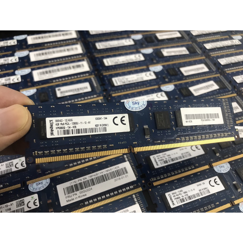 ✔️ Ram PC Kingston 4GB DDR3 1600MHz PC3L-12800 1.35V Dùng Cho Máy Tính Để Bàn PC Desktop BH 36 Tháng 1 Đổi 1