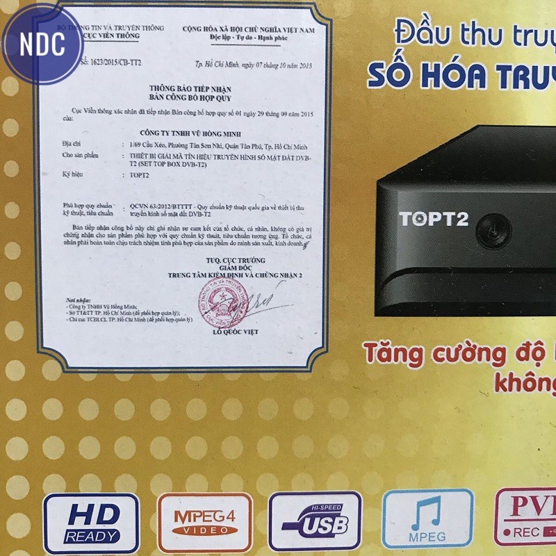 Đầu Thu Kĩ Thuật Số Mặt Đất VNPT-iGate DVB-T2 T203 HD - HỢP QUY VỚI BỘ TT&amp;TT