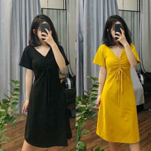 [ Mã FAMAYWA2 giảm 10K đơn 50K] VÁY RÚT NGỰC DÁNG SUÔNG | BigBuy360 - bigbuy360.vn