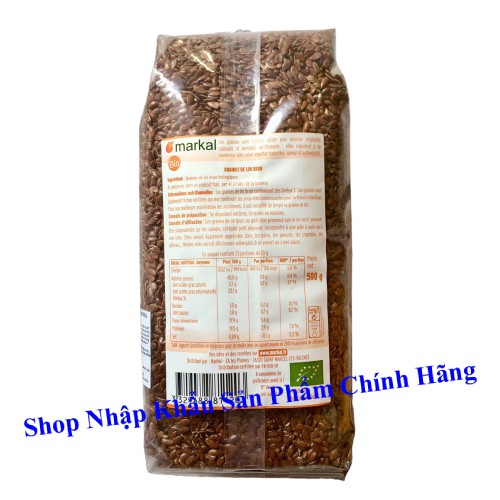 [CHÍNH HÃNG] Hạt Lanh Nâu Hữu Cơ Markal 500g từ Pháp