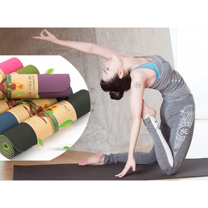 THẢM TẬP YOGA TPE 2 LỚP DÀY 6MM