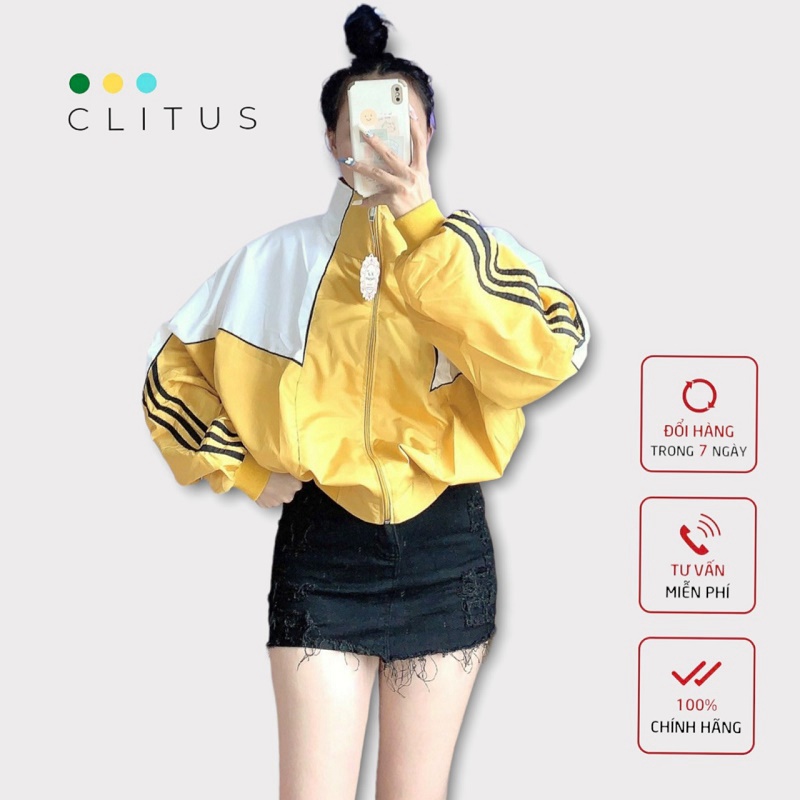[ 100% HÌNH THẬT SP ] Ao Khoac Dù Nhẹ Nữ Phối Vai Chất Liệu 2 Lớp Túi Khóa Rộng - CLITUS FASHION