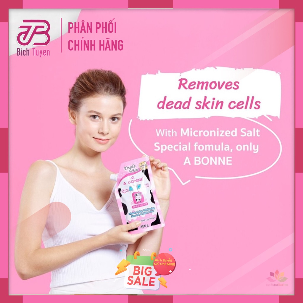 Muối Tắm Tẩy Tế Bào Chết Chiết Xuất Sữa Bò A Bonne Spa Milk Salt 350g BT Cosmetic