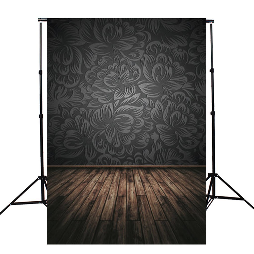 Backdrop Cho Studio Loại Tường Gỗ Đen Độc Đáo Kích Thước 5X7Ft