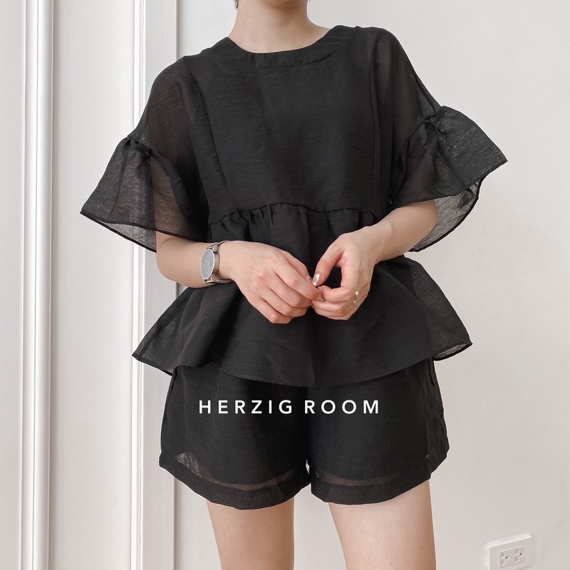 Set babydoll tay bồng Herzig❤️