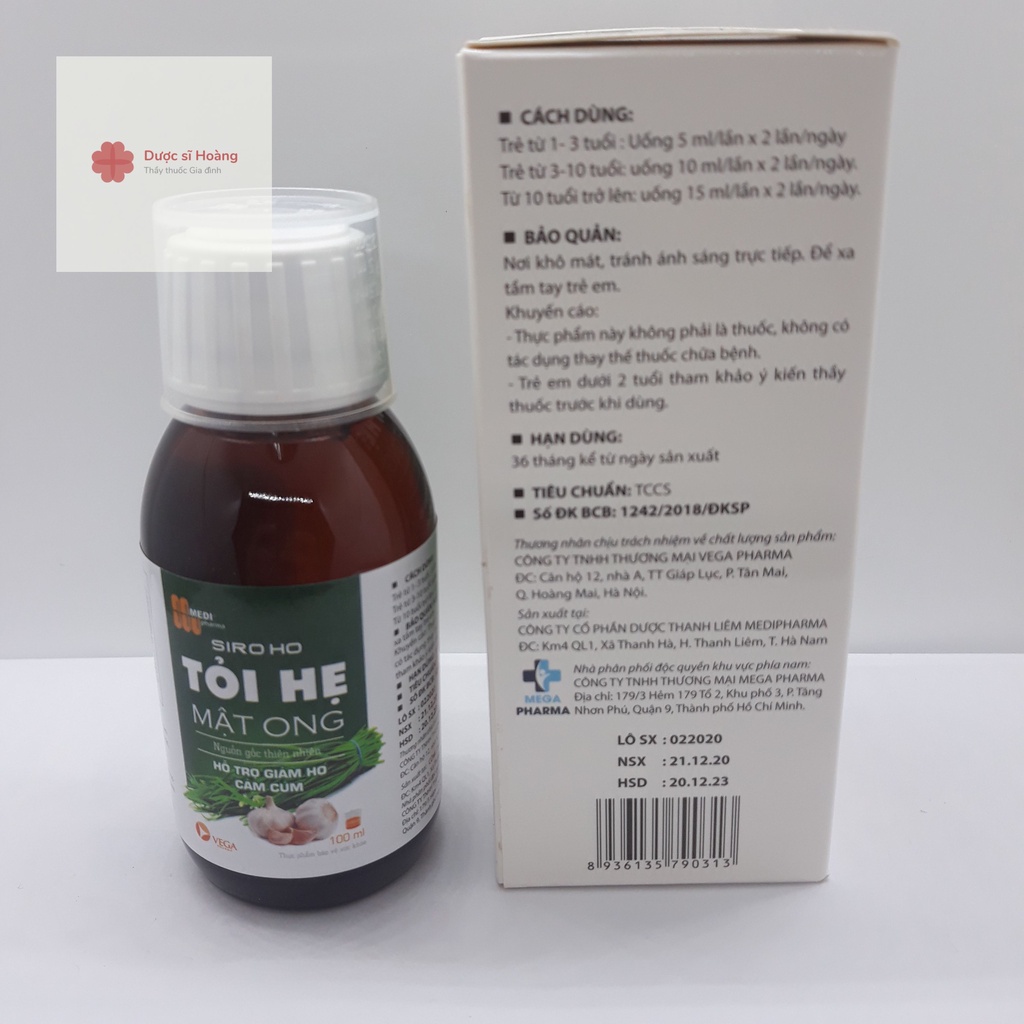 Siro ho Tỏi Hẹ Mật Ong