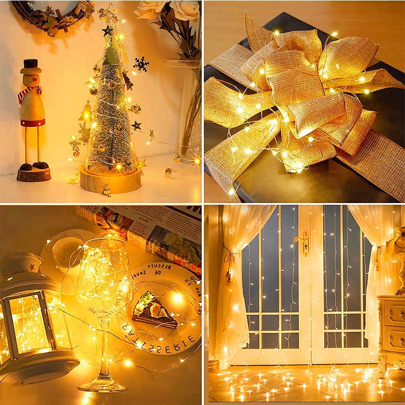 Dây Đèn led Chạy Pin Dùng Trang Trí Tiệc Cưới/Giáng Sinh