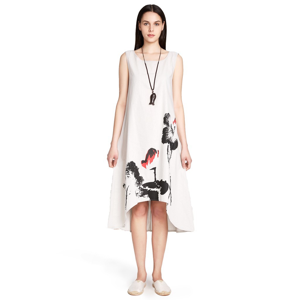 Đầm suông không tay dáng rộng phong cách trẻ trung cho nữ | BigBuy360 - bigbuy360.vn