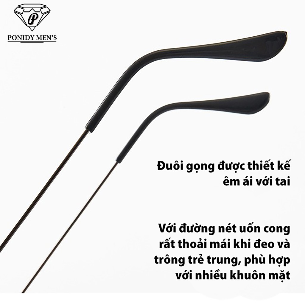 Kính Mát Nam Thời Trang Bảo vệ Mắt Chống Tia UV - Kính Râm Gọng Kim Loại Phân Cực Chống Lóa