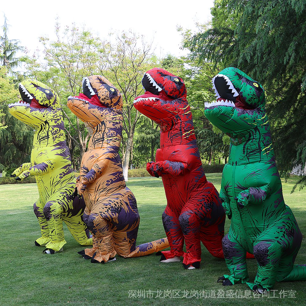 Bộ Đồ Bơm Hơi Hóa Trang Khủng Long T-rex Cho Người Lớn Và Trẻ Em Trong Tiệc Halloween